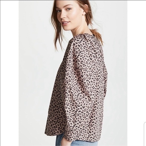 La Vie Rebecca Taylor Ocelot poplin top Size Small - Picture 5 of 5